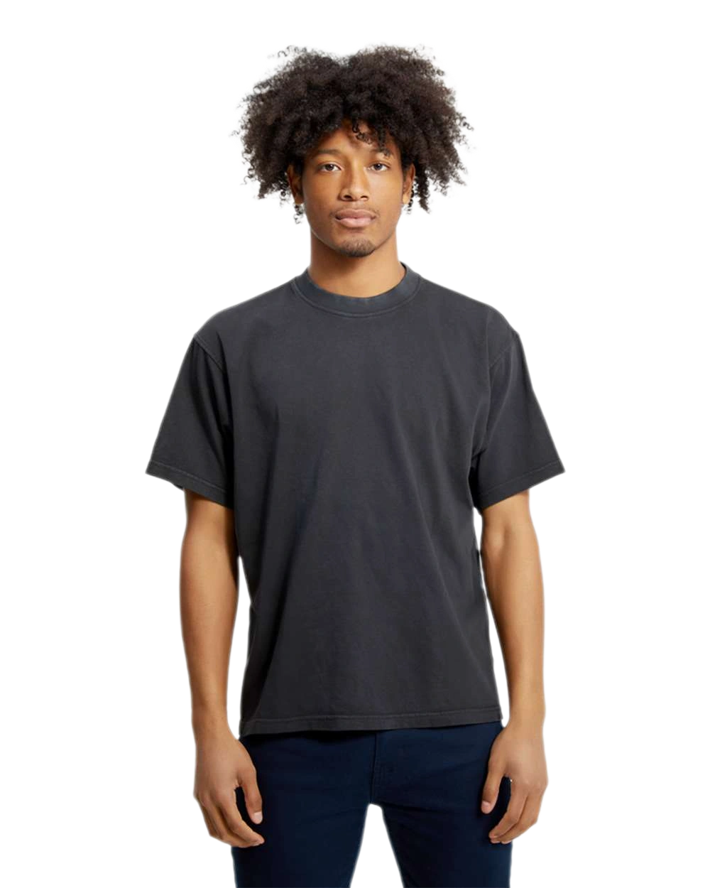 Lane Seven - Unisex Urban Heavyweight Tee - LS16005 in Pigment Black — model front view