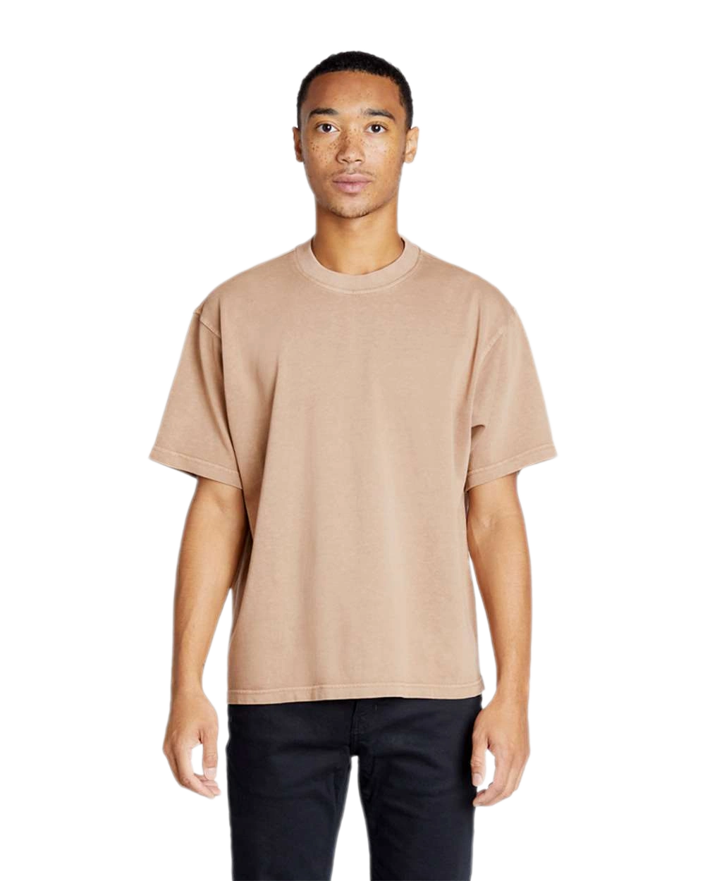 Lane Seven - Unisex Urban Heavyweight Tee - LS16005 in Pigment Burro — model front view