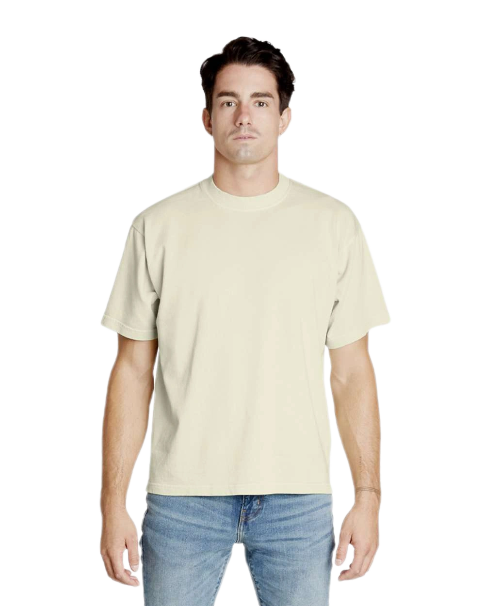 Lane Seven - Unisex Urban Heavyweight Tee - LS16005 in Pigment Pistachio — model front view