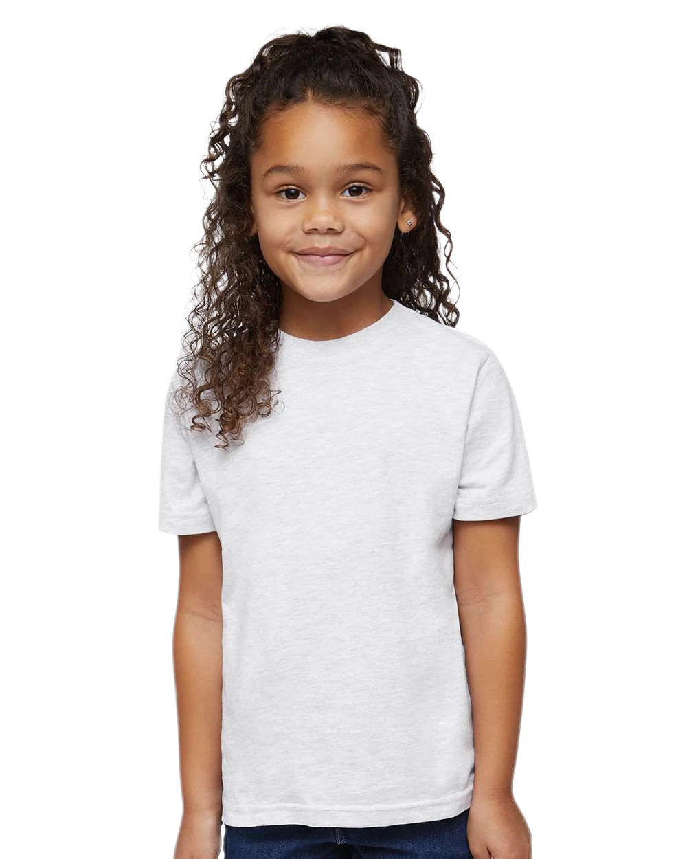 Rabbit Skins - Toddler Fine Jersey T-Shirt - 3321 - Ash - Front view on toddler model