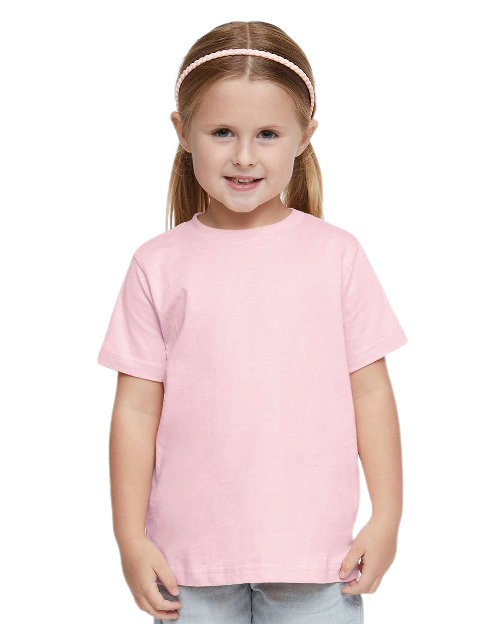 Rabbit Skins - Toddler Fine Jersey T-Shirt - 3321 - Ballerina - Front view on toddler model