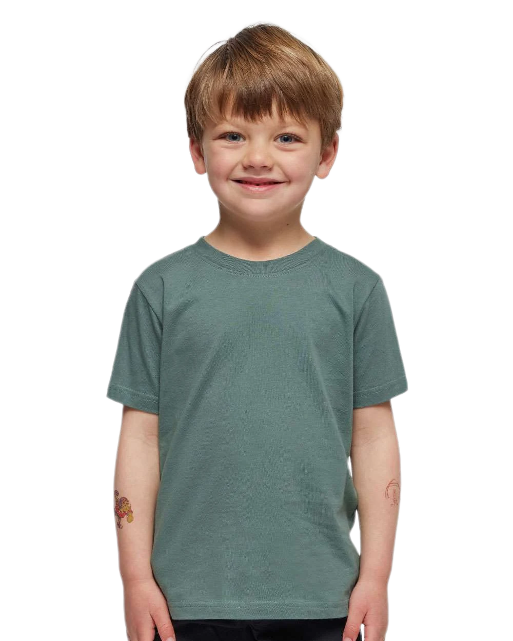 Rabbit Skins - Toddler Fine Jersey T-Shirt - 3321 - Basil - Front view on toddler model