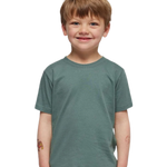 Rabbit Skins - Toddler Fine Jersey T-Shirt - 3321 - Basil - Front view on toddler model