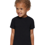 Rabbit Skins - Toddler Fine Jersey T-Shirt - 3321 - Black - Front view on toddler model