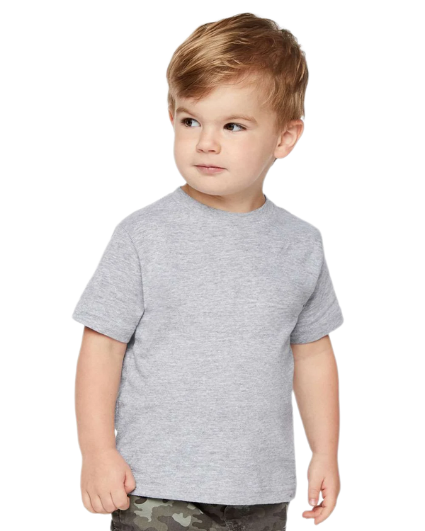 Rabbit Skins - Toddler Fine Jersey T-Shirt - 3321 - Heather - Front view on toddler model