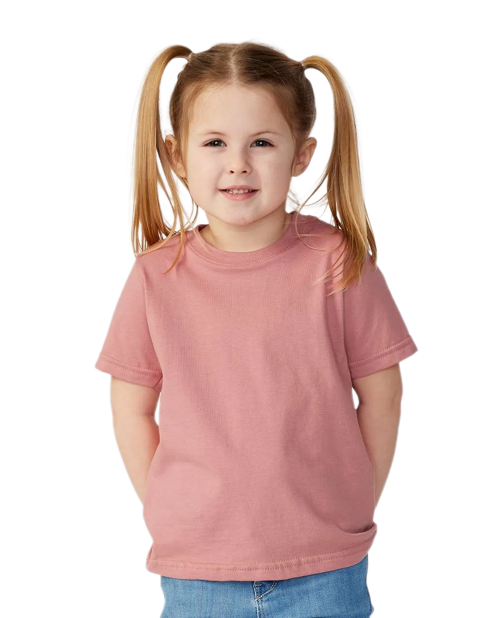 Rabbit Skins - Toddler Fine Jersey T-Shirt - 3321 - Mauvelous - Front view on toddler model
