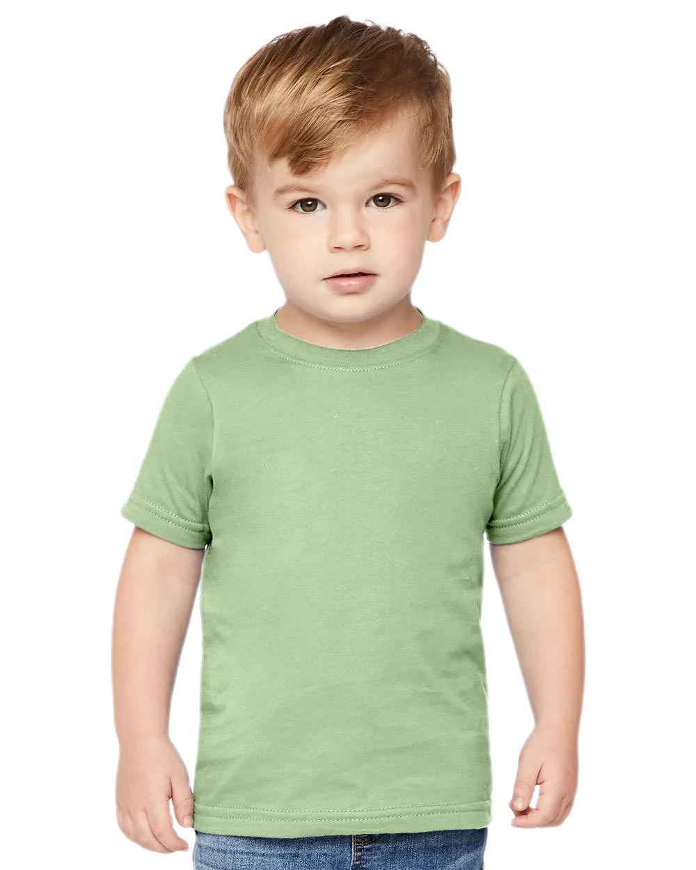 Rabbit Skins - Toddler Fine Jersey T-Shirt - 3321 - Sage - Front view on toddler model