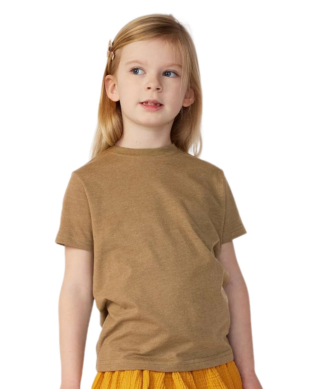 Rabbit Skins - Toddler Fine Jersey T-Shirt - 3321 - Vintage Coyote Brown - Front view on toddler model