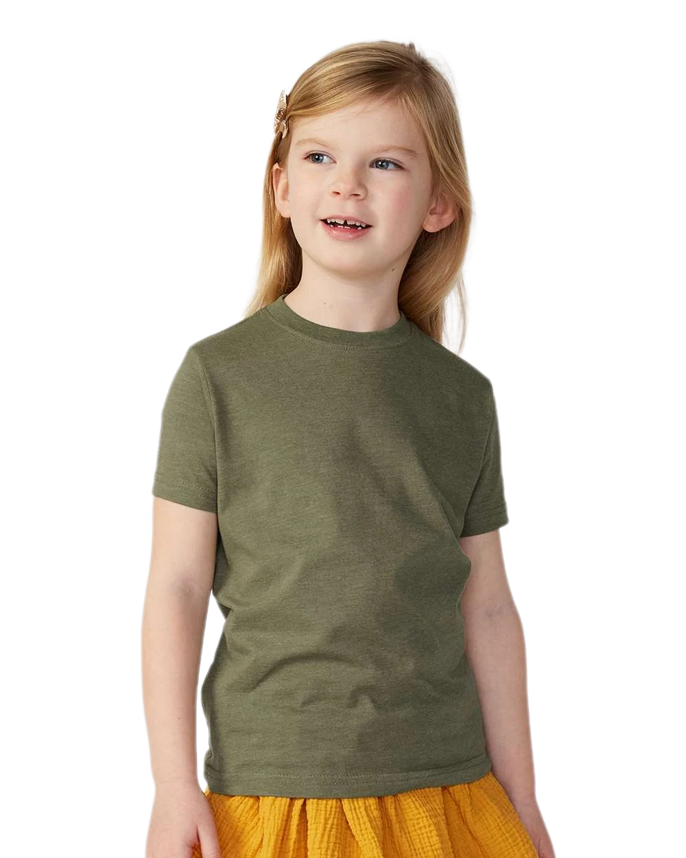 Rabbit Skins - Toddler Fine Jersey T-Shirt - 3321 - Vintage Military Green - Front view on toddler model