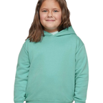 Toddler wearing Rabbit Skins 3326 pullover fleece hoodie in Saltwater, front view
