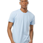 Tultex 202 T-shirt in Baby Blue, shown on a model from the front.