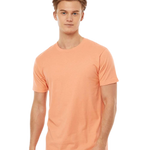 Tultex 202 T-shirt in Cantaloupe, shown on a model from the front.