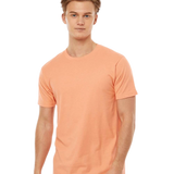 Tultex 202 T-shirt in Cantaloupe, shown on a model from the front.