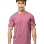 Tultex 202 T-shirt in Cassis, shown on a model from the front.