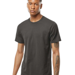 Tultex 202 T-shirt in Charcoal, shown on a model from the front.