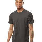 Tultex 202 T-shirt in Charcoal, shown on a model from the front.