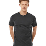 Tultex 202 T-shirt in Coal, shown on a model from the front.