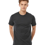 Tultex 202 T-shirt in Coal, shown on a model from the front.