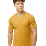Tultex 202 T-shirt in Ginger, shown on a model from the front.