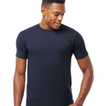 Tultex 202 T-shirt in Navy, shown on a model from the front.