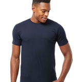 Tultex 202 T-shirt in Navy, shown on a model from the front.