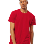 Tultex 202 T-shirt in Red, shown on a model from the front.