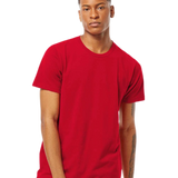 Tultex 202 T-shirt in Red, shown on a model from the front.