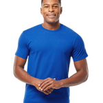 Tultex 202 T-shirt in Royal, shown on a model from the front.