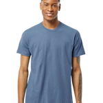 Tultex 202 T-shirt in Slate, shown on a model from the front.