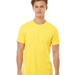 Tultex 202 T-shirt in Sunshine, shown on a model from the front.