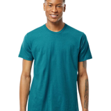 Tultex 202 T-shirt in Teal, shown on a model from the front.