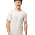 Tultex 202 T-shirt in Vintage White, shown on a model from the front.