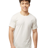 Tultex 202 T-shirt in Vintage White, shown on a model from the front.