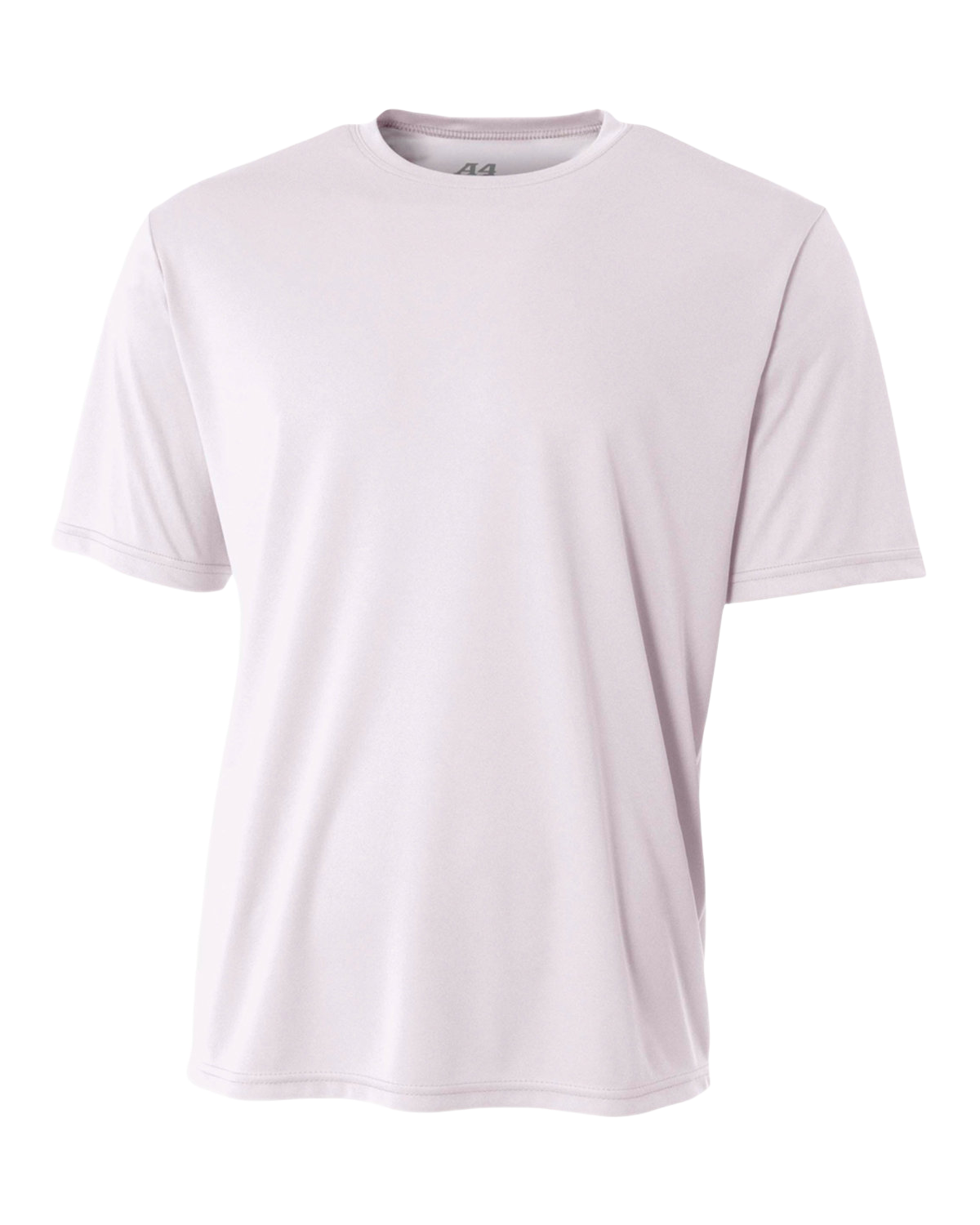 Front view of A4 Men's Cooling Performance T-Shirt in white, emphasizing its lightweight material.