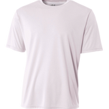 Front view of A4 Men's Cooling Performance T-Shirt in white, emphasizing its lightweight material.